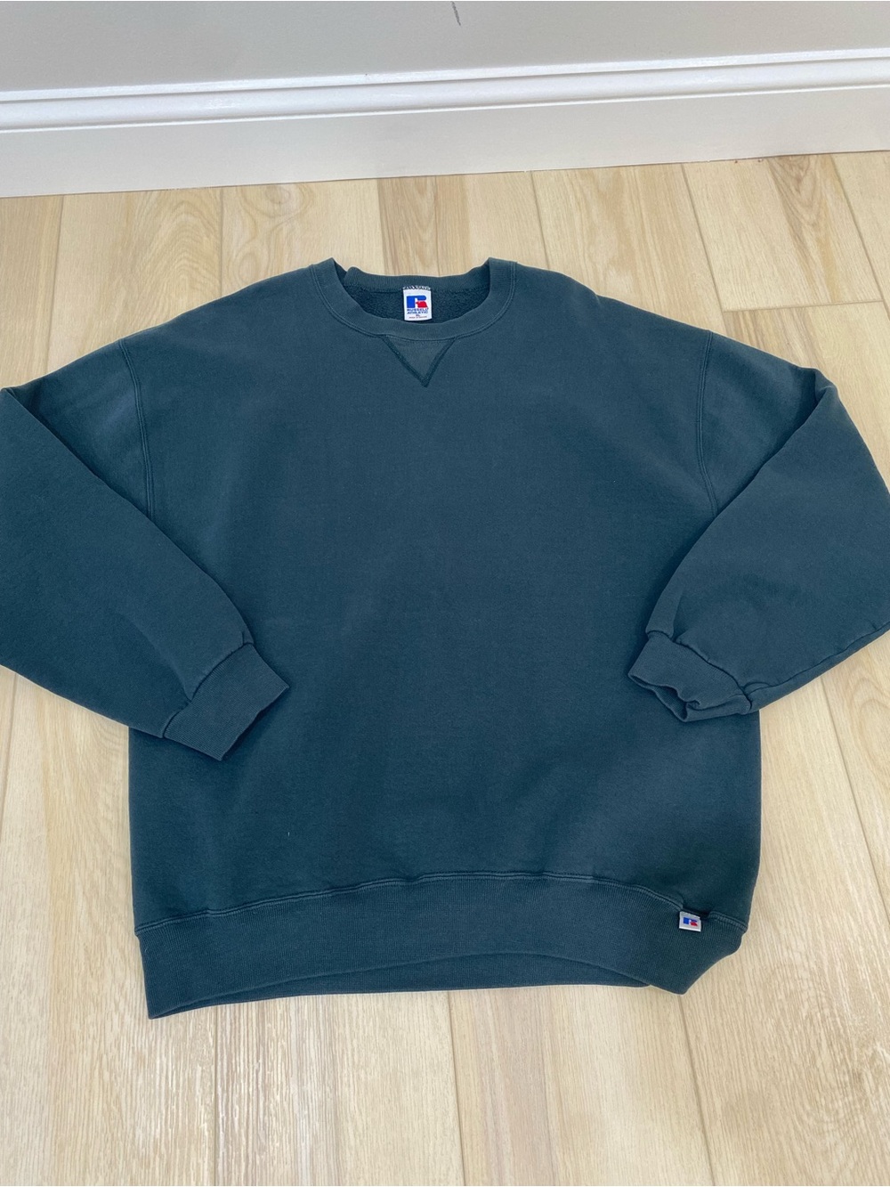 Vintage 90's Russell Athletic Crewneck Sweatshirt Men XL Green Blank Made in USA